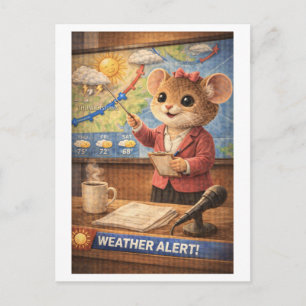 Carte Postale Souris de carrière comme prévisionniste météo