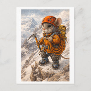 Carte Postale Souris de carrière en alpiniste