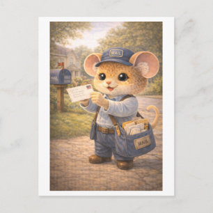 Carte Postale Souris de carrière en facteur