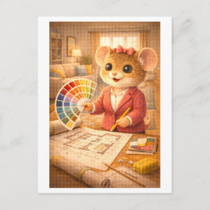 Carte Postale Souris de carrière en tant que designer d'intérieu
