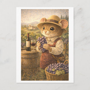 Carte Postale Souris de carrière en tant que vigneron