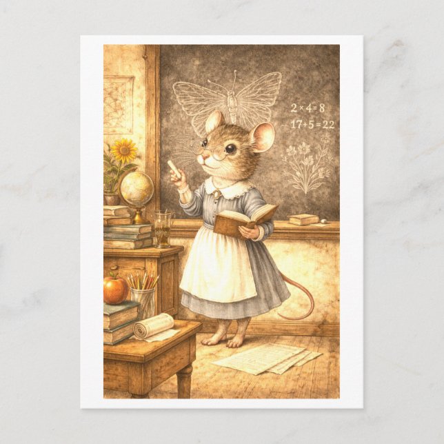 Carte Postale Souris de carrière en tant qu'enseignant (Devant)