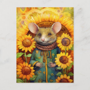 Carte Postale Souris de jardin de tournesol 1 de 17