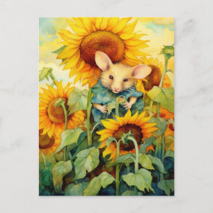 Carte Postale Souris de jardin de tournesol 2 de 17