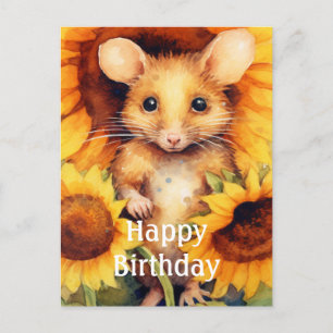 Carte Postale Souris de jardin de tournesol 9 de 17