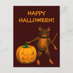 Carte Postale Souris de la maison Halloween