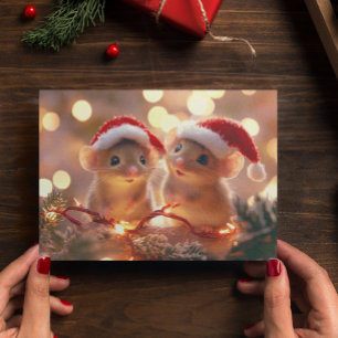 Carte Postale Souris de Noël adorables