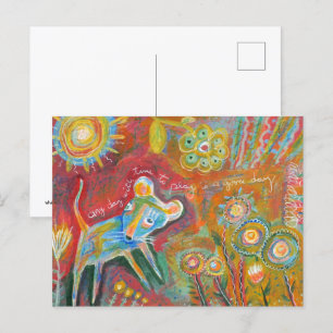 Carte Postale Souris en jeu