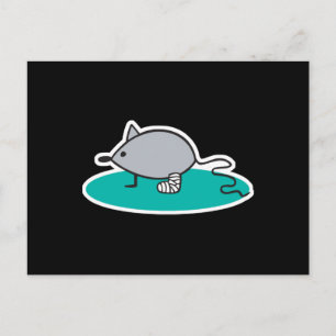 Carte Postale souris idiote avec la jambe cassée