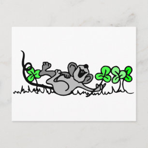 Carte Postale Souris Jouant En Shamrock