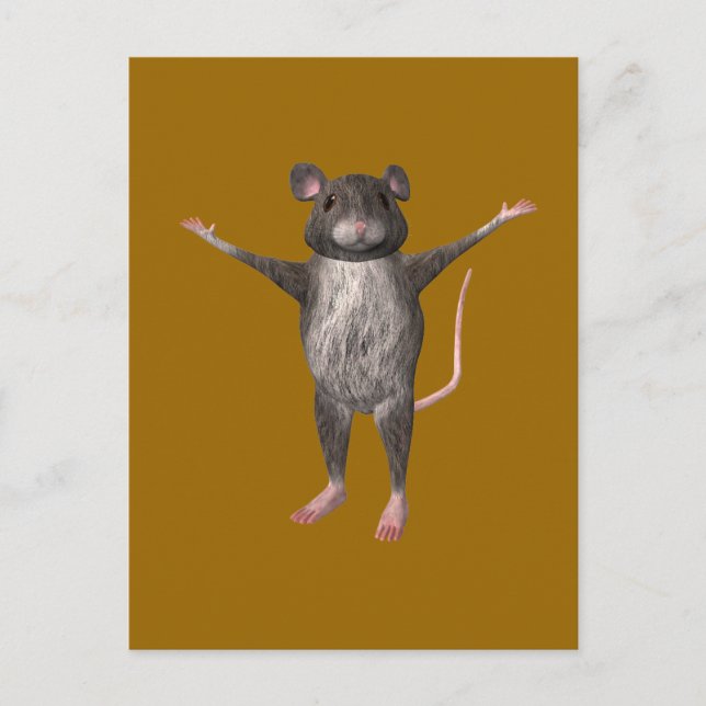 Carte Postale Souris maison conviviale (Devant)