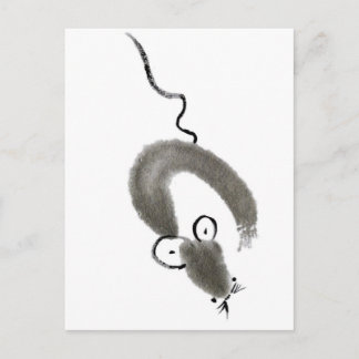 Carte Postale Souris, Sumi-e
