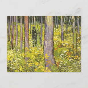 Carte Postale Sous-bois avec deux chiffres Van Gogh Art