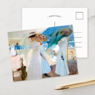 Carte Postale Sous l'Awning, Zarauz   Joaquín Sorolla