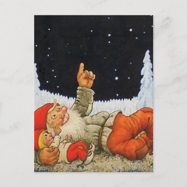Carte Postale "Sous les étoiles" Gnomes de Jenny Nystrom (Devant)