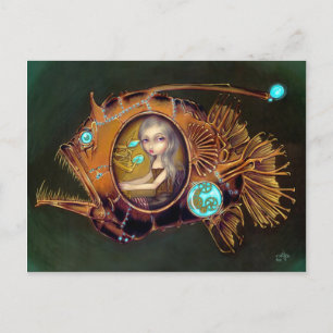 Carte postale "Sous-marin à poissons-pêcheurs"