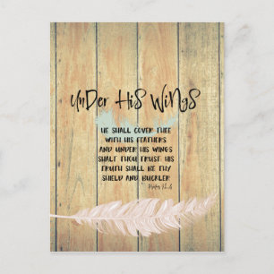 Carte Postale Sous ses ailes Encouragement avec Psaumes Bible Ve
