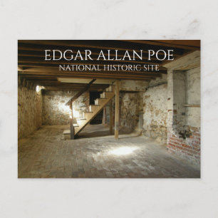 Carte Postale Sous-sol d'Edgar Allan Poe, Philadelphie 
