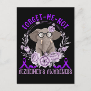 Carte Postale Soutenez Alzheimers Sensibilisation Eléphant migno