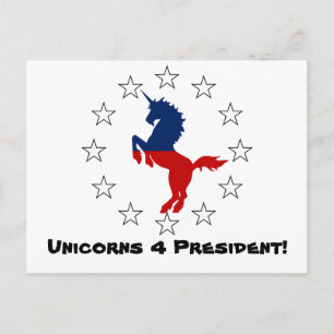 Carte Postale Soutenez le parti Unicorn : Unicornes pour le prés