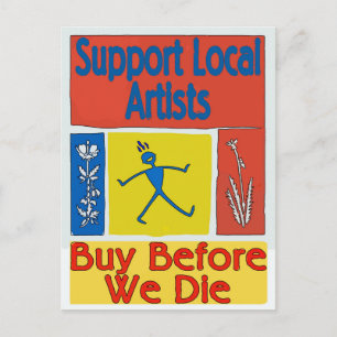 Carte Postale Soutenez Les Artistes Locaux, Achetez Avant De Mou