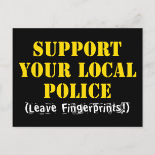 Carte Postale Soutenez votre police locale - Laissez des emprein