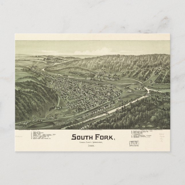 Carte Postale South Fork, Cambria County, Pennsylvanie (1900) (Devant)