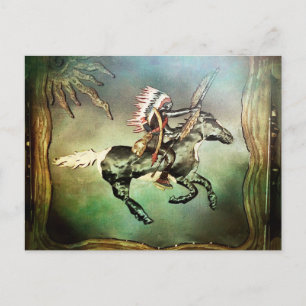 Carte Postale Southwestern Native American Tribal Indien Horse