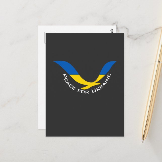 Carte Postale Soutien à la paix en Ukraine (Devant/Arrière en situation)