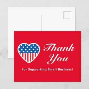Carte Postale Soutien du Merci aux petites entreprises patriotiq