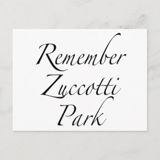 Carte Postale Souvenez-vous des manifestations Occupy Park Zucco