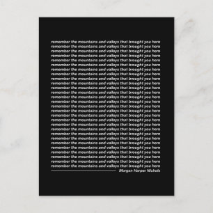 Carte Postale Souvenez-vous des montagnes et des vallées