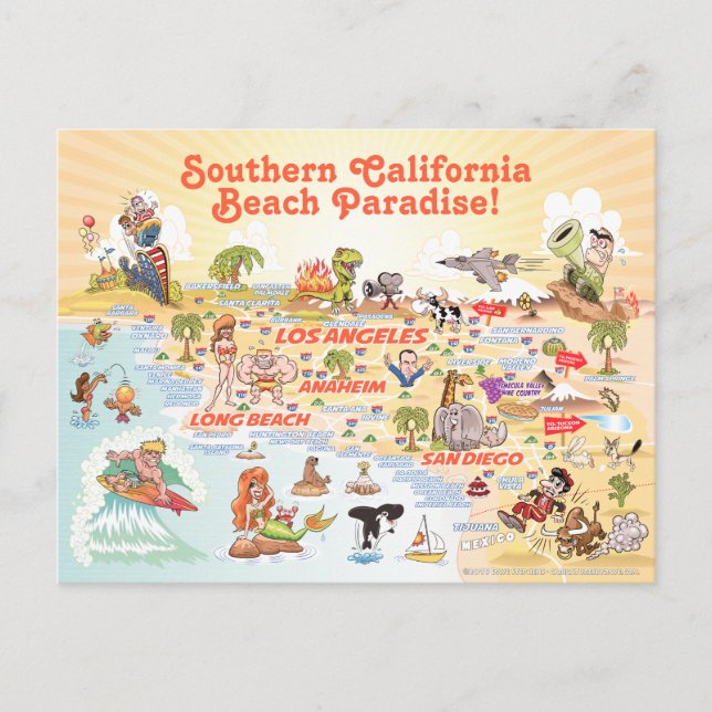 Carte Postale Souvenir de Californie du Sud (Devant)