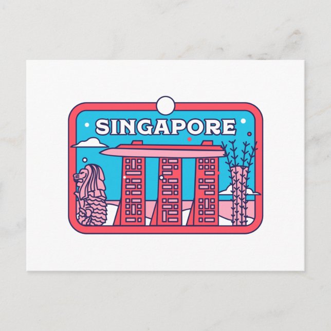Carte Postale Souvenir de voyage de Singapour (Devant)