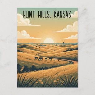 Carte Postale Souvenir de voyage Kansas Flint Hills