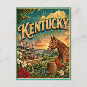 Carte postale souvenir de voyage rétro du Kentucky