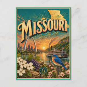 Carte postale souvenir de voyage rétro du Missouri