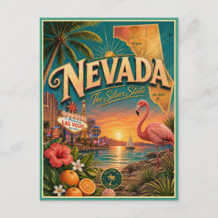 Carte postale souvenir de voyage rétro Nevada