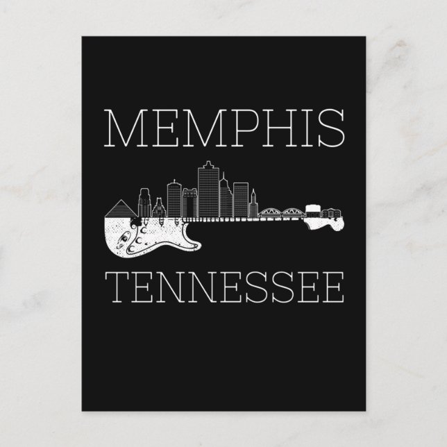 Carte Postale Souvenir Memphis Guitare Musique Tennessee Memphis (Devant)
