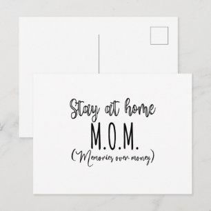 Carte Postale Souvenirs de Maman à la Maison plutôt que l'Argent