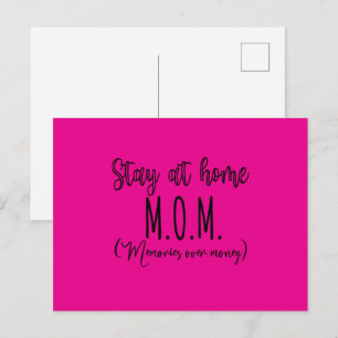 Carte Postale Souvenirs de Maman à la Maison plutôt que l'Argent