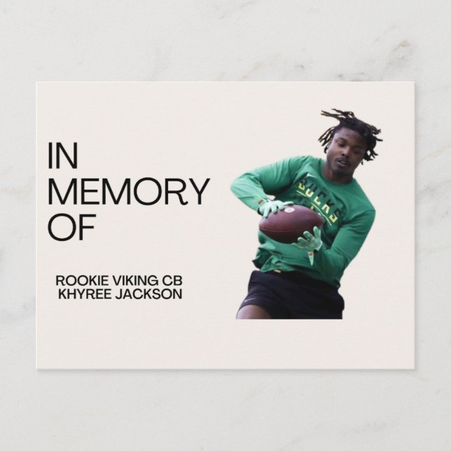 Carte Postale Souvenirs Vikings Rookie CB Khyree Jackson (Devant)