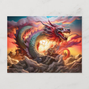 Carte Postale Souverain céleste – Dragon pinceau à air chinois s