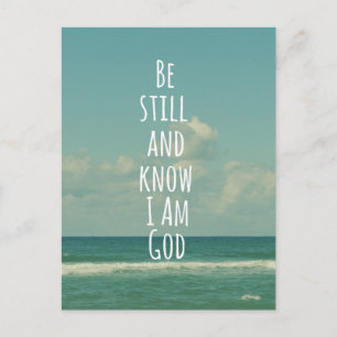 Carte Postale Soyez calme et sachez que je suis Dieu Bible Verse