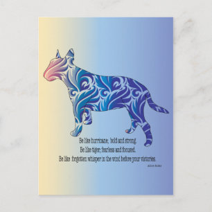 Carte Postale Soyez comme un ouragan et un tigre