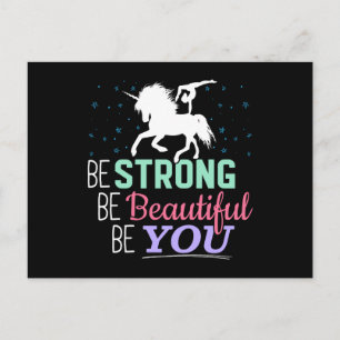 Carte Postale Soyez fort Beau Vous - Gymnastique Unicorn