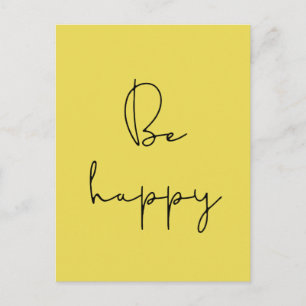 Carte Postale Soyez heureux en noir