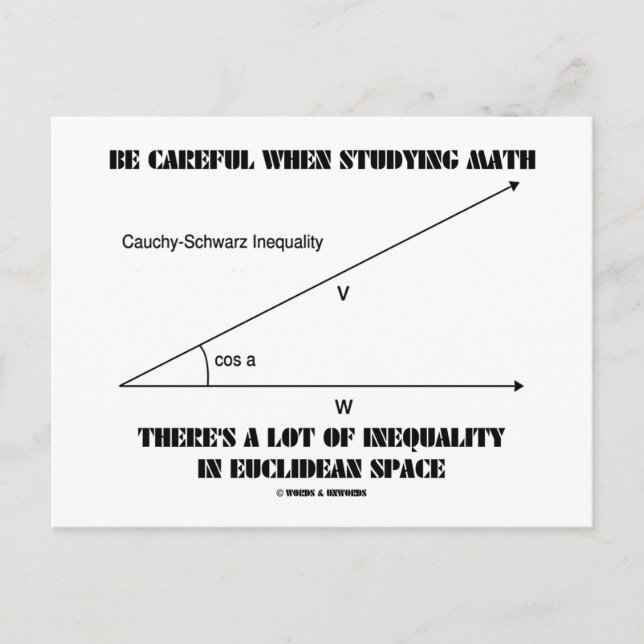 Carte Postale Soyez prudents lors de l'étude des inégalités math (Devant)