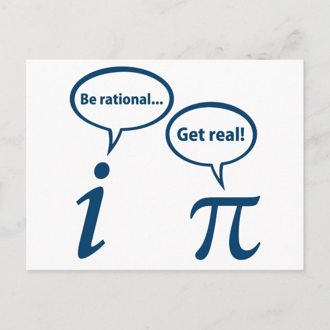 Carte Postale Soyez rationnel Obtenez de véritables mathématique (Devant)