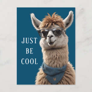 Carte Postale Soyez Smile Cool Llama Funky Alpaca Lunettes de so
